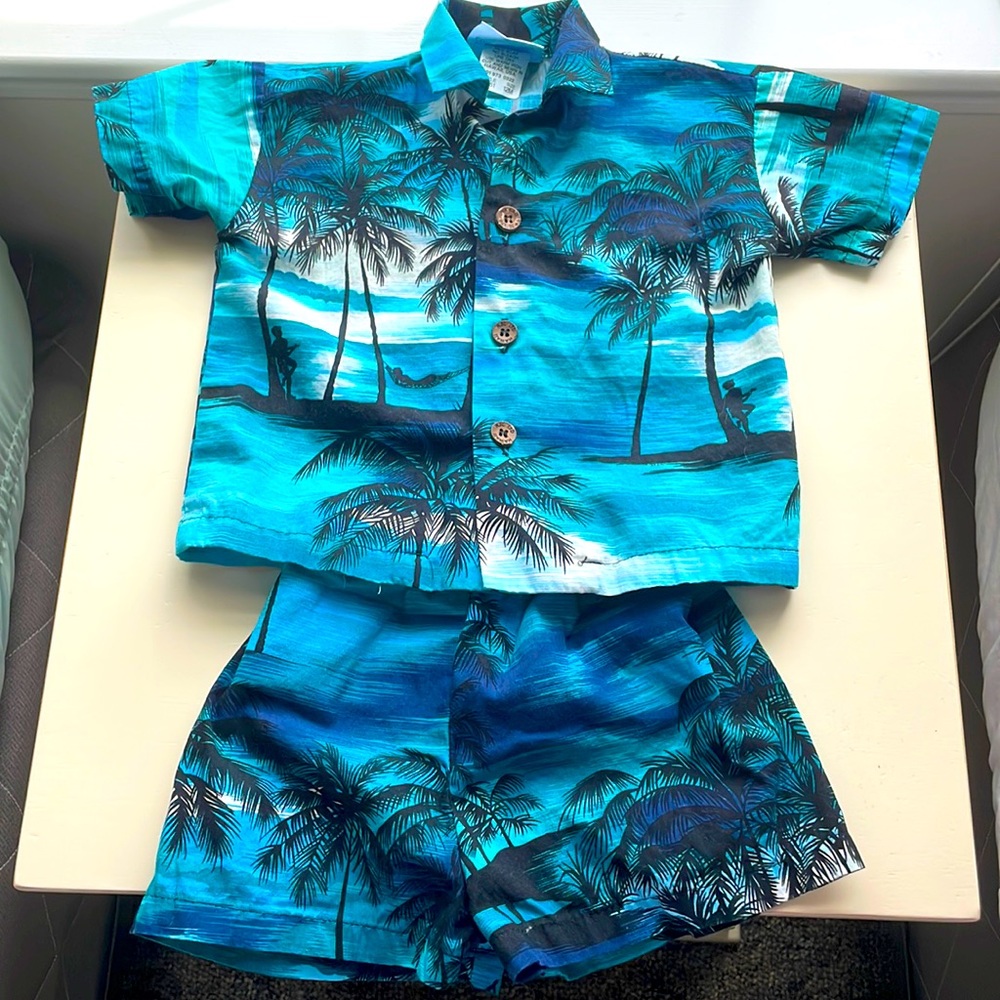 Hawaiian/Tropical Button Down Set